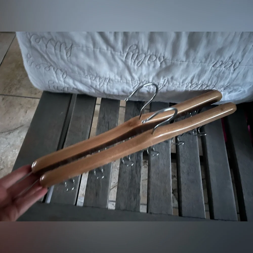 Wooden Tie Hangers with Metal Hooks